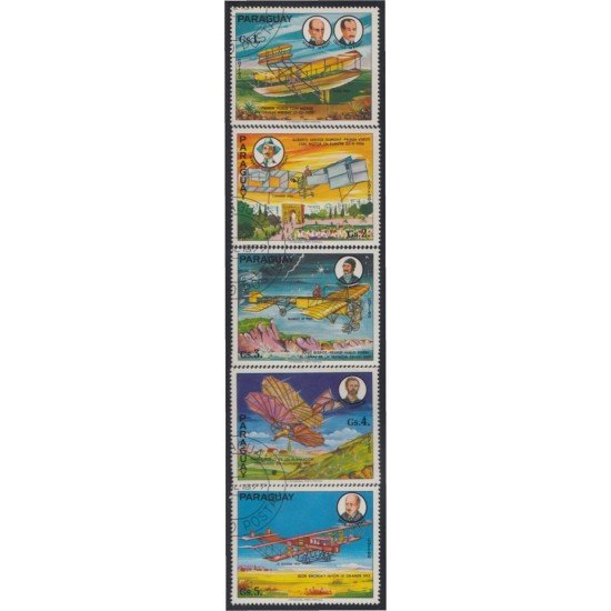Paraguay 1574/78 1977 Historia de la aviación avión Airplane usados Paraguay 1574/78 1977 Historia de la aviación avión Airplane usados