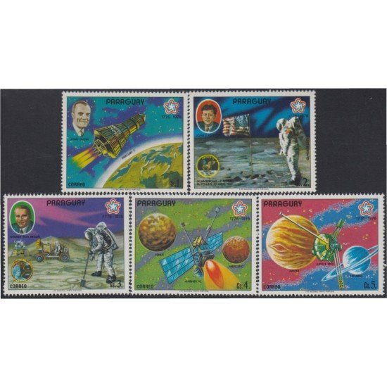 Paraguay 1552/56 1977 Bicentenario de la independencia de los EE.UU Cosmos Satélites MNH Paraguay 1552/56 1977 Bicentenario de la independencia de los EE.UU Cosmos Satélites MNH