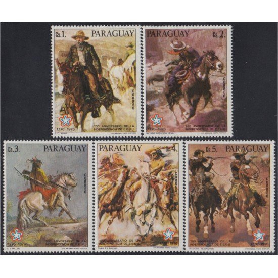 Paraguay 1527/31 1976 Bicentenario de la independencia de los EE.UU MNH Paraguay 1527/31 1976 Bicentenario de la independencia de los EE.UU MNH