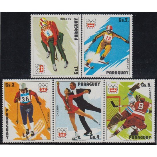 Paraguay 1425/29 1975 Juegos olímpicos de invierno MNH