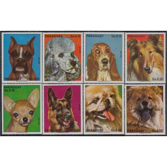 Paraguay 1417/24 1975 Perros Dogs MH Paraguay 1417/24 1975 Perros Dogs MH