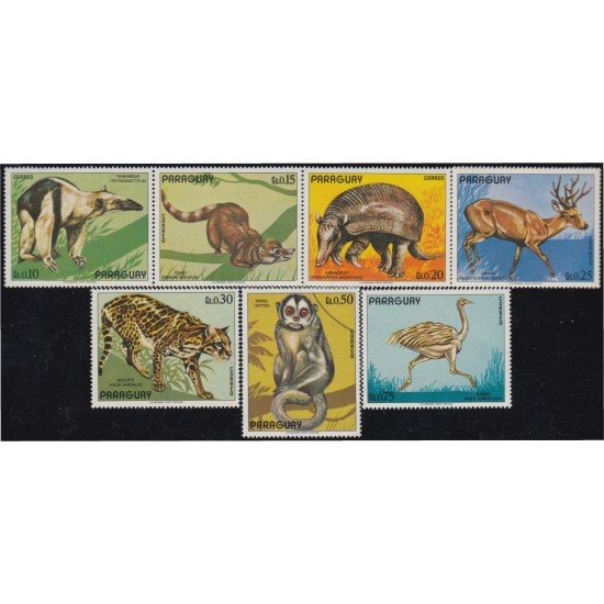 Paraguay 1272/78 1973 Animales Armadillo Mono Ciervo MNH Paraguay 1272/78 1973 Animales Armadillo Mono Ciervo MNH