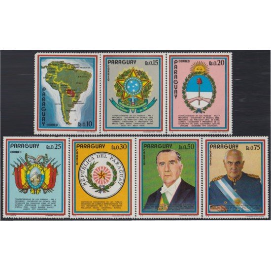 Paraguay 1239/45 1972  Reencuentro de presidentes sudamericanos MH