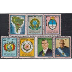 Paraguay 1239/45 1972 Reencuentro de presidentes sudamericanos MNH Paraguay 1239/45 1972 Reencuentro de presidentes sudamericanos MNH