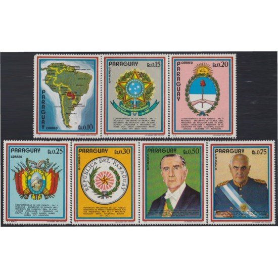 Paraguay 1239/45 1972 Reencuentro de presidentes sudamericanos MNH Paraguay 1239/45 1972 Reencuentro de presidentes sudamericanos MNH