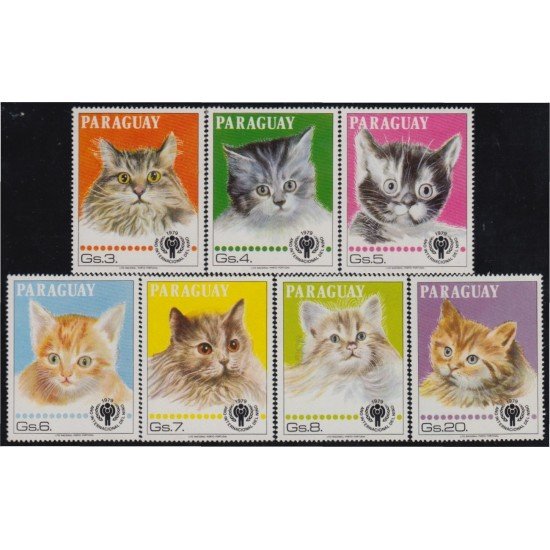 Paraguay 1742/48 1980 Gatos Cats MNH Paraguay 1742/48 1980 Gatos Cats MNH