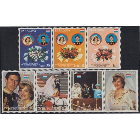 Paraguay 1904/10 1981 Boda del Príncipe Carlos y Lady Diana MNH Paraguay 1904/10 1981 Boda del Príncipe Carlos y Lady Diana MNH