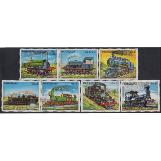 Paraguay 1980/86 1982 Trenes locomotoras trains MNH Paraguay 1980/86 1982 Trenes locomotoras trains MNH