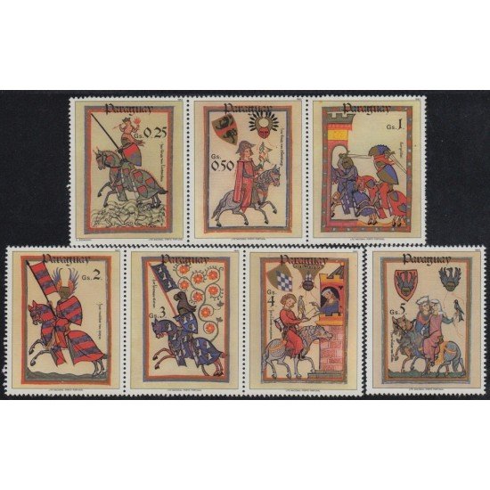 Paraguay 2081/87 1984 Caballeros trovadores MNH Paraguay 2081/87 1984 Caballeros trovadores MNH
