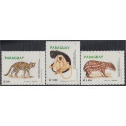 Paraguay 2727/29 1997 Animales Yaguareté Akuti pac Karayá MNH Paraguay 2727/29 1997 Animales Yaguareté Akuti pac Karayá MNH