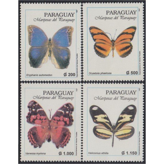 Paraguay 2716/19 1997 Mariposas Butterflies MNH