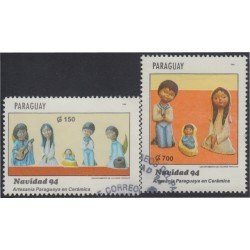 Paraguay 2674/75 1994 Navidad Cerámica artesanal Christmas usados Paraguay 2674/75 1994 Navidad Cerámica artesanal Christmas usados