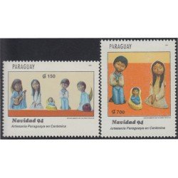 Paraguay 2674/75 1994 Navidad Cerámica artesanal Christmas MNH Paraguay 2674/75 1994 Navidad Cerámica artesanal Christmas MNH