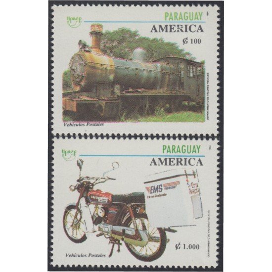 Paraguay 2668/69 1994 América UPAEP Vehículos postales MNH Paraguay 2668/69 1994 América UPAEP Vehículos postales MNH