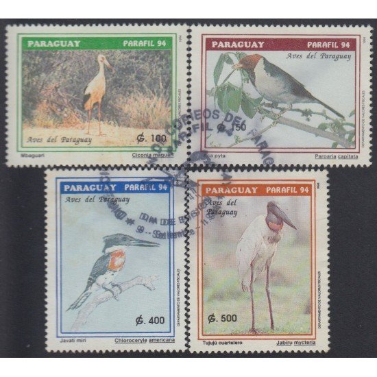 Paraguay 2664/67 1994 Parafil 94 Pájaros Birds usados Paraguay 2664/67 1994 Parafil 94 Pájaros Birds usados