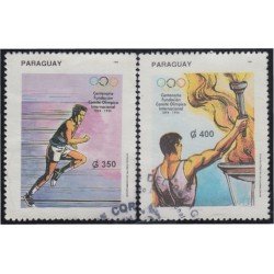 Paraguay 2655/56 1994 Centenario Fundación Comité Olímpico Internacional usados Paraguay 2655/56 1994 Centenario Fundación Comité Olímpico Internacional usados