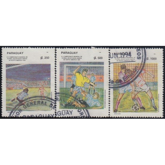 Paraguay 2646/48 1994 Copa del mundo de fútbol en los Estados Unidos usados