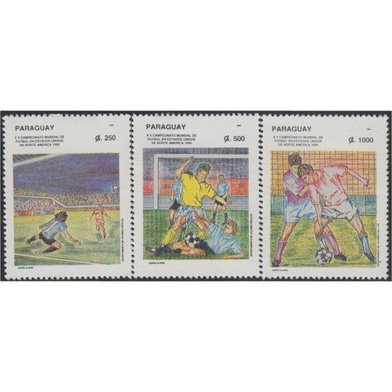Paraguay 2646/48 1994 Copa del mundo de fútbol en los Estados Unidos MNH