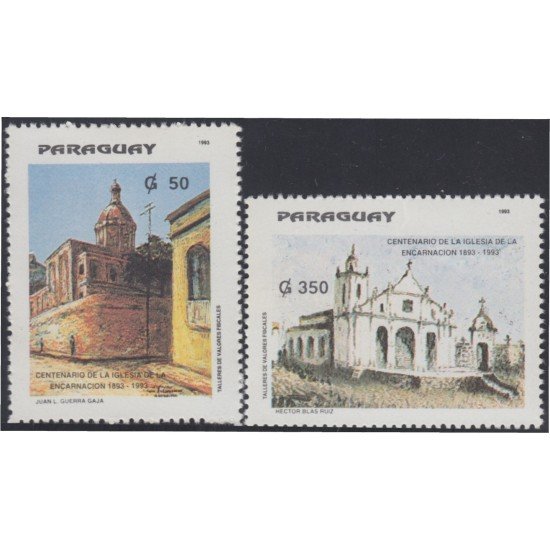 Paraguay 2631/32 1993 Centenario de la Iglesia de la Encarnación MNH
