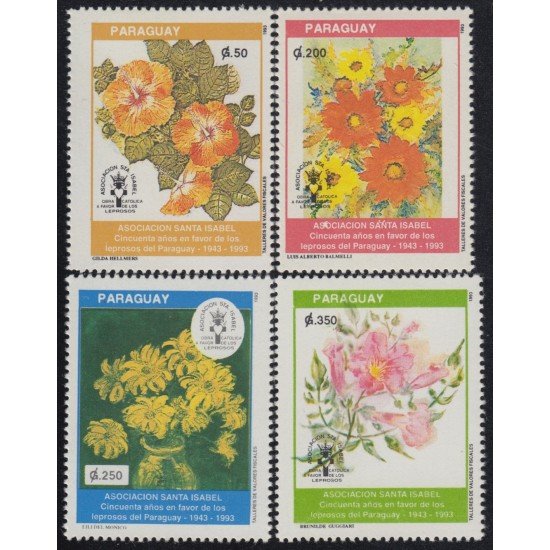 Paraguay 2613/16 1993 Asociación Santa Isabel Flores flowers MNH Paraguay 2613/16 1993 Asociación Santa Isabel Flores flowers MNH