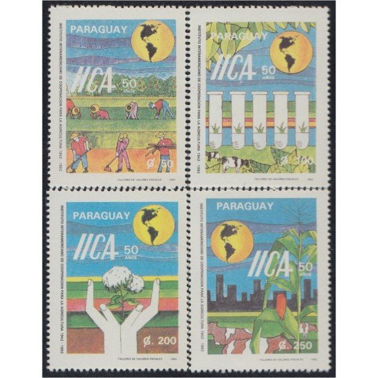 Paraguay 2605/08 1992 50º Aniversario de la IICA MNH Paraguay 2605/08 1992 50º Aniversario de la IICA MNH