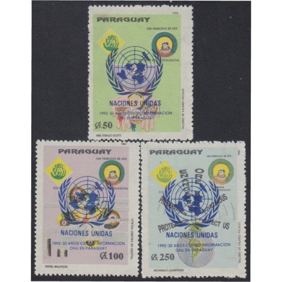 Paraguay 2596/98 1992 Naciones Unidas MNH