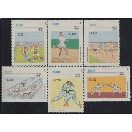 Paraguay 2580/85 1992 Juegos olímpicos de verano en Barcelona MNH Paraguay 2580/85 1992 Juegos olímpicos de verano en Barcelona MNH