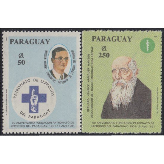 Paraguay 2574/75 1992 60º Aniversario de la fundación para leprosos paraguayensis MNH Paraguay 2574/75 1992 60º Aniversario de la fundación para leprosos paraguayensis MNH