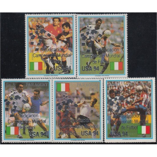 Paraguay 2551/55 1991 Copa del mundo de fútbol de 1994 en Estados Unidos MNH Paraguay 2551/55 1991 Copa del mundo de fútbol de 1994 en Estados Unidos MNH
