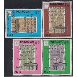Paraguay 2544/47 1991 Alemania reunida en Juegos olímpicos de 1992 en Barcelona MNH Paraguay 2544/47 1991 Alemania reunida en Juegos olímpicos de 1992 en Barcelona MNH
