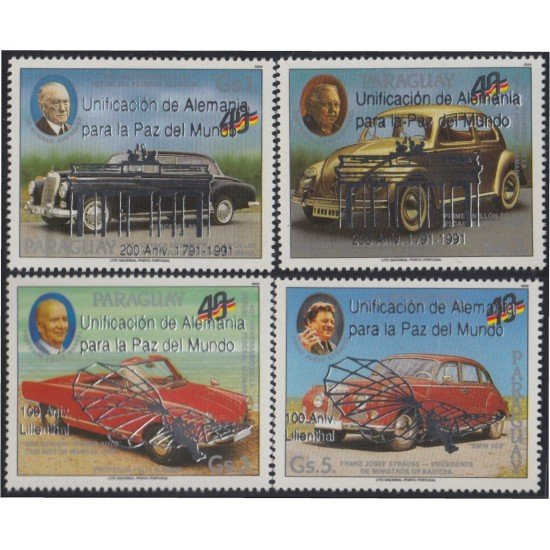 Paraguay 2540/43 1991 Alemania unificada MNH Paraguay 2540/43 1991 Alemania unificada MNH