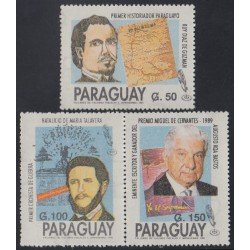 Paraguay 2536/38 1991 Escritores paraguayos célebres MNH Paraguay 2536/38 1991 Escritores paraguayos célebres MNH
