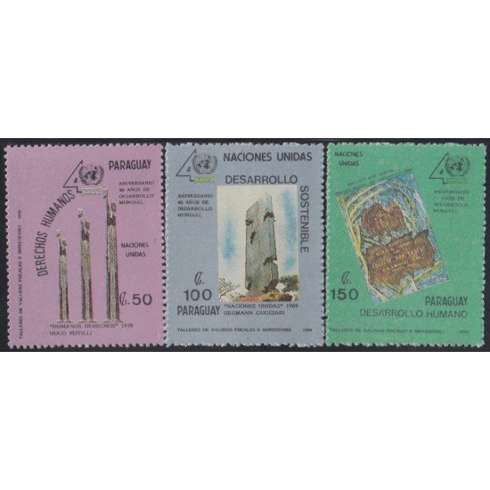 Paraguay 2522/24 1990 Naciones Unidas MNH Paraguay 2522/24 1990 Naciones Unidas MNH