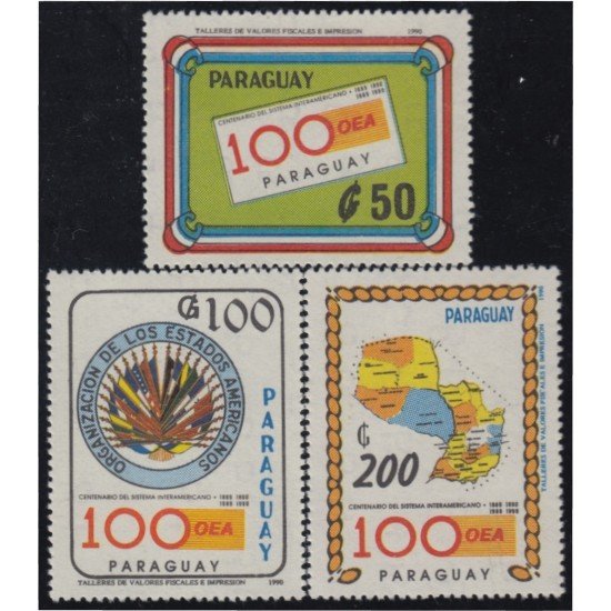 Paraguay 2487/89 1989 Centenario de la organización de Estados Americanos MNH Paraguay 2487/89 1989 Centenario de la organización de Estados Americanos MNH