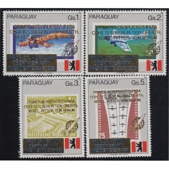 Paraguay 2476/79 1989 Primer aeropuerto para cohetes Berlín aviones planes MNH Paraguay 2476/79 1989 Primer aeropuerto para cohetes Berlín aviones planes MNH