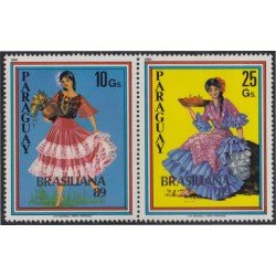 Paraguay 2434/35 1989 Brasiliana 89 Trajes típicos MNH Paraguay 2434/35 1989 Brasiliana 89 Trajes típicos MNH