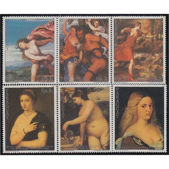 Paraguay 2400/04 1989 Retratos de Tiziano Vecellio MNH Paraguay 2400/04 1989 Retratos de Tiziano Vecellio MNH