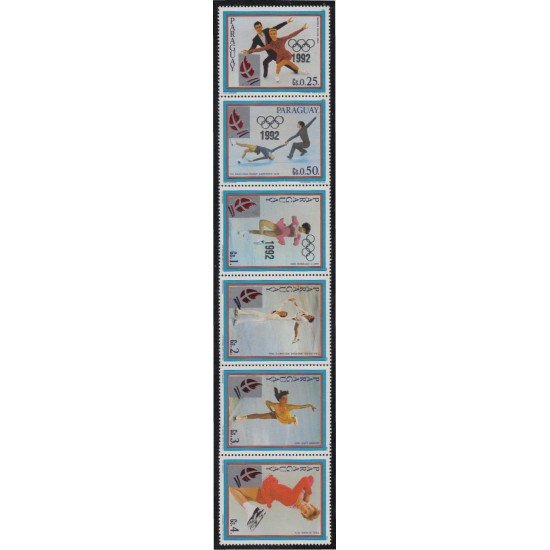 Paraguay 2384a/89a 1989 Juegos olímpicos de invierno en Albertville en Francia ERROR Paraguay 2384a/89a 1989 Juegos olímpicos de invierno en Albertville en Francia ERROR