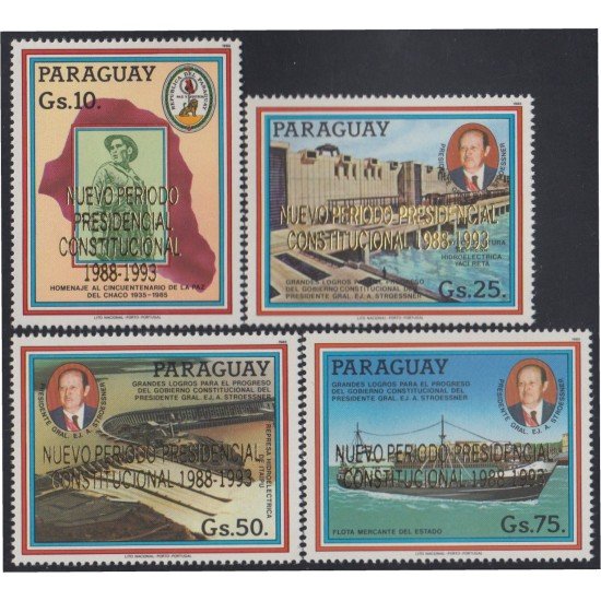 Paraguay 2369/72 1988 Presidente General Stroessner MNH Paraguay 2369/72 1988 Presidente General Stroessner MNH