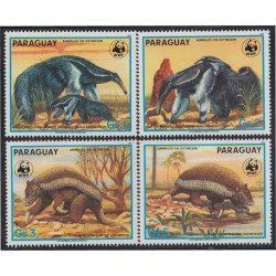 Paraguay 2365/68 1988 Animales en extinción Armadillo Oso Hormiguero MNH Paraguay 2365/68 1988 Animales en extinción Armadillo Oso Hormiguero MNH