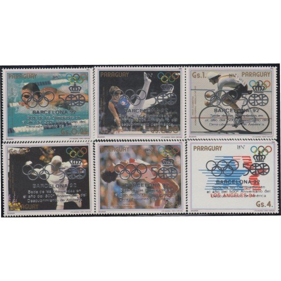 Paraguay 2280/85 1987 Juegos olímpicos Barcelona 92 MNH Paraguay 2280/85 1987 Juegos olímpicos Barcelona 92 MNH
