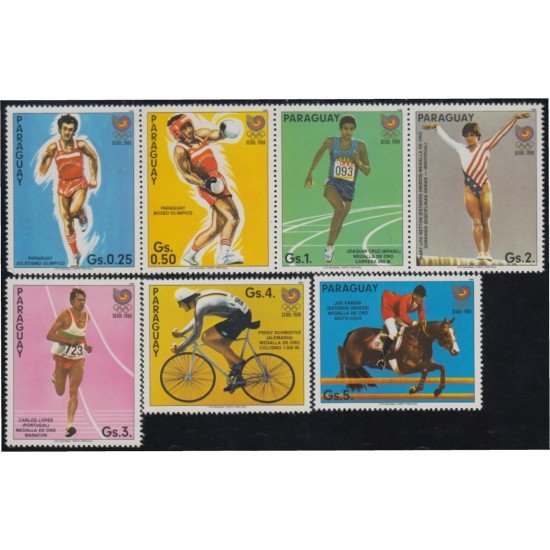 Paraguay 2268/74 1986 Juegos olímpicos de verano participantes de juegos previos MNH Paraguay 2268/74 1986 Juegos olímpicos de verano participantes de juegos previos MNH