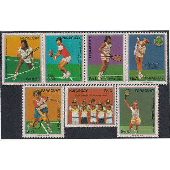 Paraguay 2254/60 1986 Jugadores de tenis célebres MNH Paraguay 2254/60 1986 Jugadores de tenis célebres MNH
