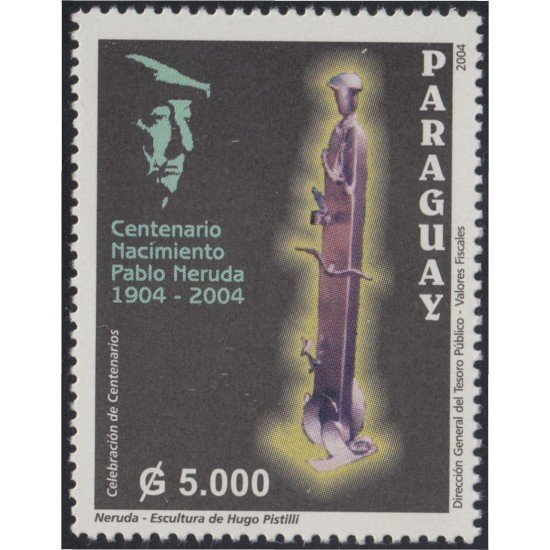 Paraguay 2898 2003 Centenario del nacimiento de Pablo Neruda MNH Paraguay 2898 2003 Centenario del nacimiento de Pablo Neruda MNH