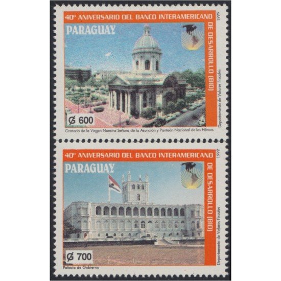 Paraguay 2795/96 1999 40º Aniversario del Banco Interamericano MNH