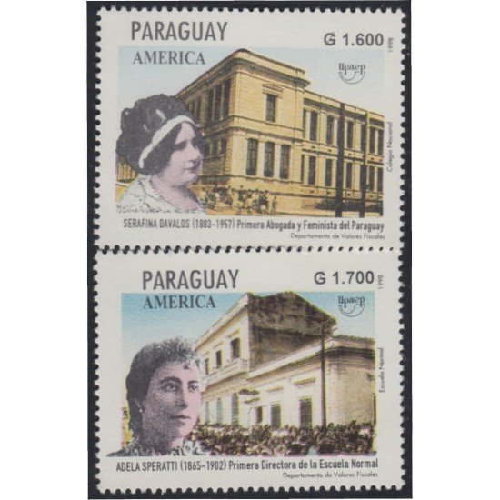 Paraguay 2764/65 1998 Serafina Dávalos y Adela Speratti MNH Paraguay 2764/65 1998 Serafina Dávalos y Adela Speratti MNH