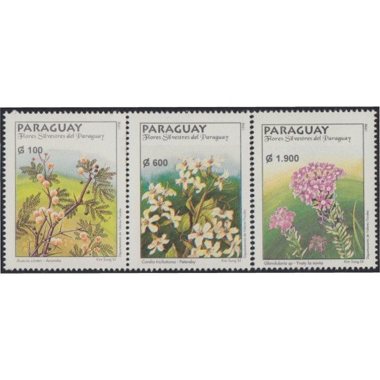 Paraguay 2761/63 1998 Flores silvestres flowers MNH Paraguay 2761/63 1998 Flores silvestres flowers MNH