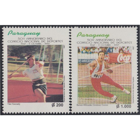 Paraguay 2735/36 1997 50º Aniversario del Consejo Nacional de Deportes MNH Paraguay 2735/36 1997 50º Aniversario del Consejo Nacional de Deportes MNH