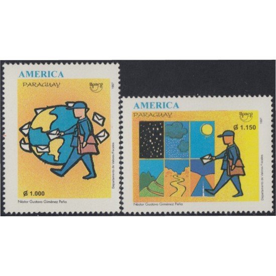 Paraguay 2733/34 1997 América UPAEP El Cartero MNH Paraguay 2733/34 1997 América UPAEP El Cartero MNH
