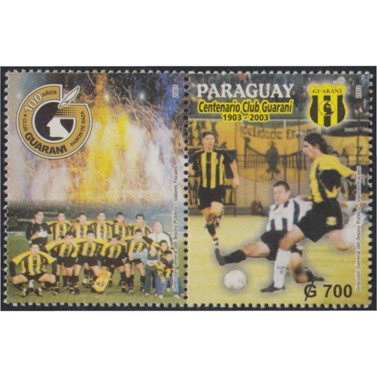 Paraguay 2880 2002 Centenario Club Guaraní Fútbol MNH Paraguay 2880 2002 Centenario Club Guaraní Fútbol MNH